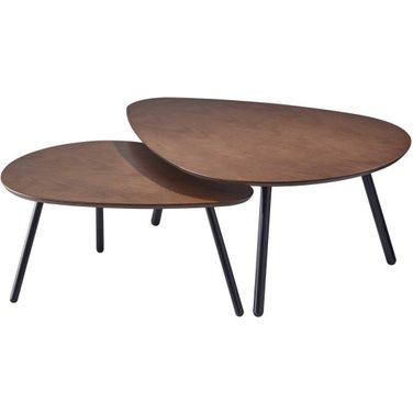 Homeroots Walnut Nesting Coffee Table