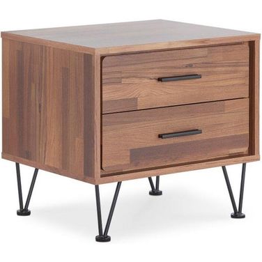 Homeroots Walnut Particle Board Nightstand