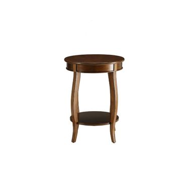 Homeroots Walnut Solid Wood Leg Side Table 286290