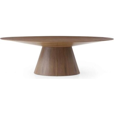 Homeroots Walnut Veneer Oval Dining Table