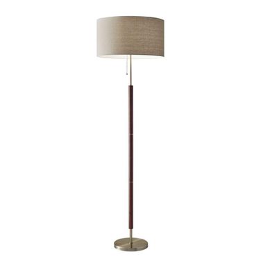 Homeroots Walnut Wood And Metal Floor Lamp 372571