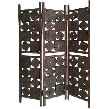 Homeroots Weathered Brown Wood Screen 342739