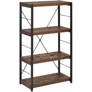 Homeroots Weathered Oak Bookcase