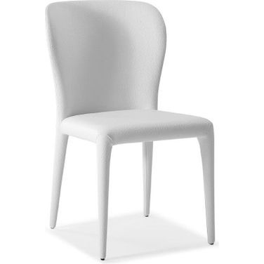 Homeroots White Faux Leather And Metal Dining Chair 320748