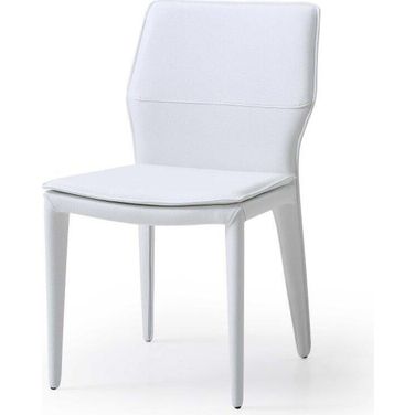 Homeroots White Faux Leather And Metal Dining Chair 370670