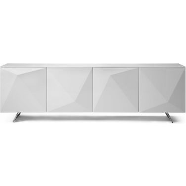 Homeroots White Glass Buffet