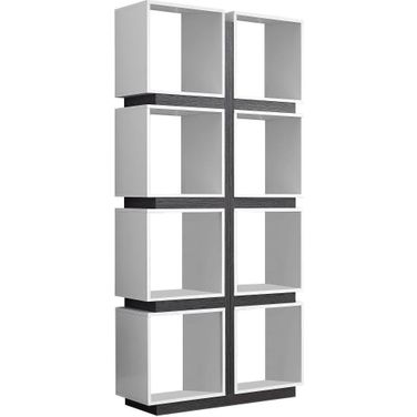 White Grey Particle Board Hollow Core Bookcase