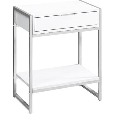 Homeroots White Metal Accent Table 333226