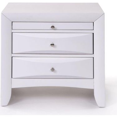 Homeroots White Rubber Wood Elegant Nightstand