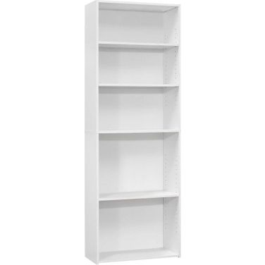 Homeroots White Shelves Bookcase 355727