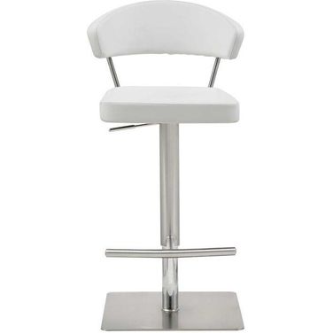 Homeroots White Stainless Steel Bar Stool 370622