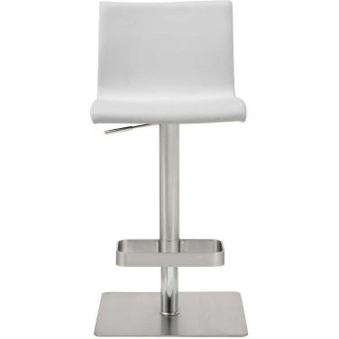 Homeroots White Stainless Steel Bar Stool 370626