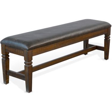Homestead Bench With Cushion Seat In Dark Brown