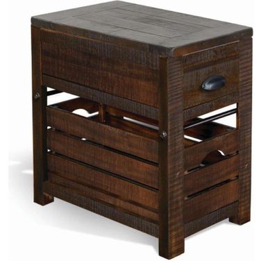 Homestead Chair Side Table In Dark Brown