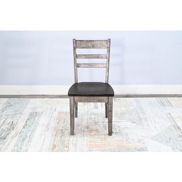 Homestead Hills Ladderback Chair with Wood Seat Set of 2 In Tobacco and Grey