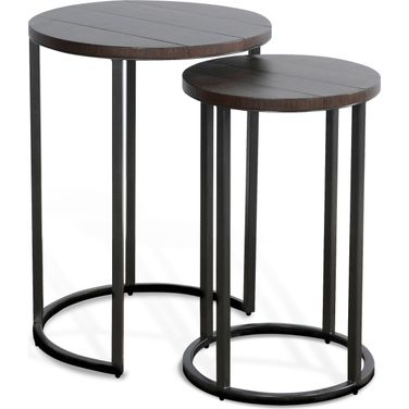 Homestead Nesting Table Set In Dark Brown