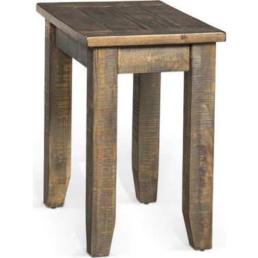 Homestead Chair Side Table In Dark Brown