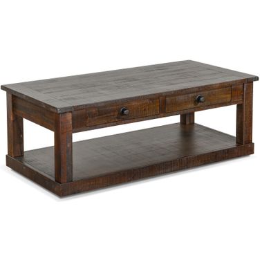 Homestead Coffee Table with Casters In Dark Brown