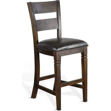 Homestead Ladderback Barstool with Cushion Seat Set of 2 In Tobacco