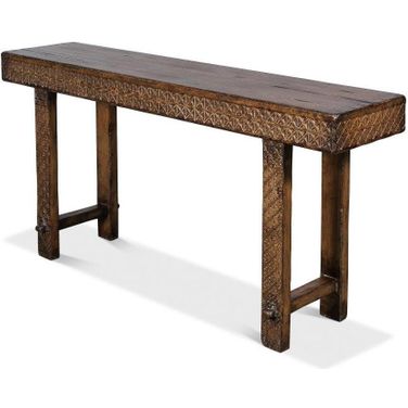 Honeycomb Brown Cross Console Table
