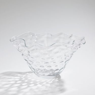 Honeycomb Optic Wavy Bowl In Clear