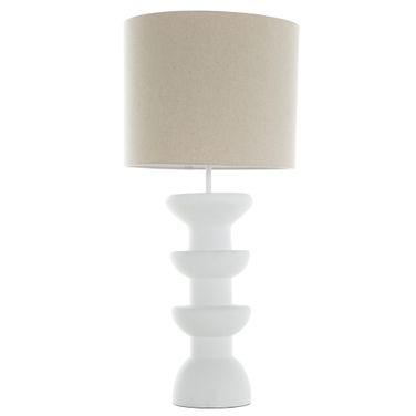 Honu Table Lamp In Plaster White and Natural