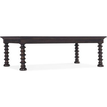 Hooker Furniture Big Sky Turned Leg Cocktail Table In Charred Timber