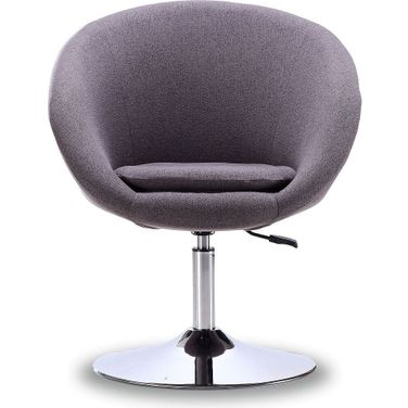 Hopper Swivel Adjustable Height Chair in Grey and Polished Chrome