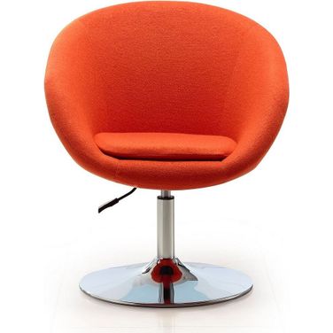 Hopper Swivel Adjustable Height Chair in Orange and Polished Chrome