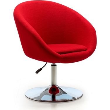 Hopper Swivel Adjustable Height Chair in Red and Polished Chrome
