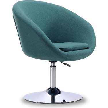 Hopper Swivel Adjustable Height Chair in Sky Blue and Polished Chrome
