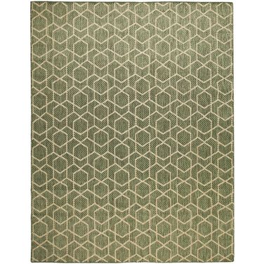 Horizon 10' x 14' Indoor Outdoor Modern Rug In Green