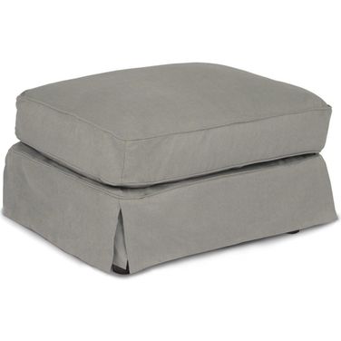 Horizon Gray Slipcovered Ottoman
