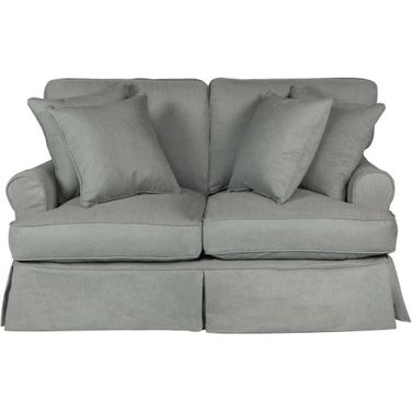 Horizon Gray T-Cushion Slipcovered Loveseat