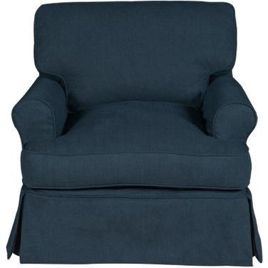 Horizon Navy Blue Slipcovered T-Cushion Chair