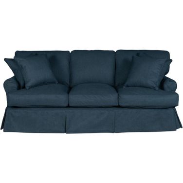 Horizon Navy Blue T-Cushion Slipcovered Sofa