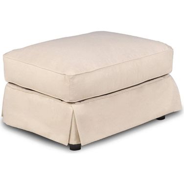 Horizon Tan Slipcovered Ottoman