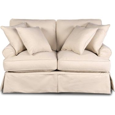 Horizon Tan T-Cushion Slipcovered Loveseat