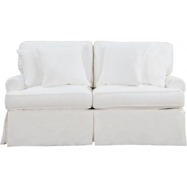 Horizon Warm White T-Cushion Slipcovered Loveseat