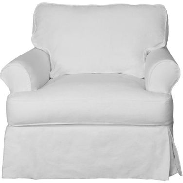 Horizon White Slipcovered T-Cushion Chair