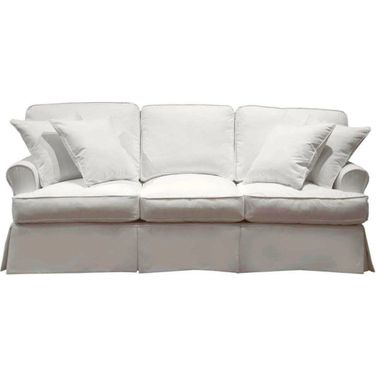Horizon White T-Cushion Slipcovered Sofa