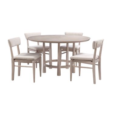 Horizons Round Dining Set In Cerused White Oak