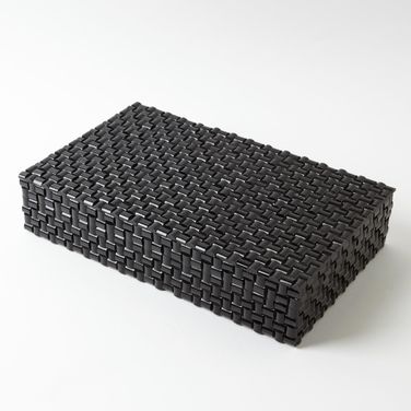 Horn Large Woven Box In Black