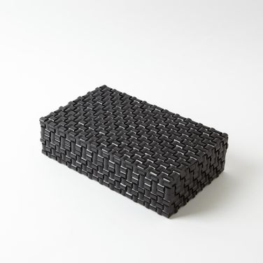 Horn Woven Black Small Box In Black