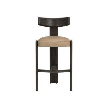 Horton Barstool In Dark Brown and Sahara Sand