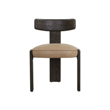 Horton Dining Chair Set of 2 In Dark Brown and Sahara Sand