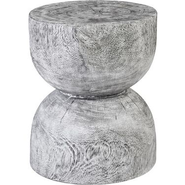 Hour Glass Side Table In Gray
