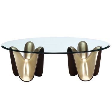 Houston Cocktail Table In Brushed Gold