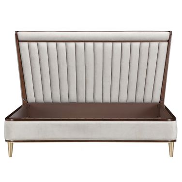Houston Eastern King Channel Tufted Panel Bed In Walnut