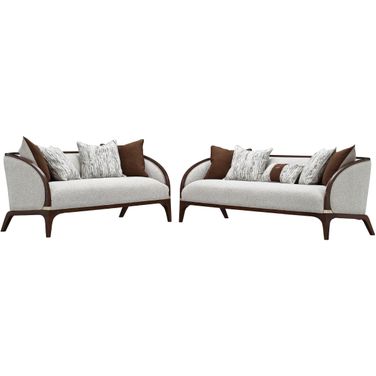 Houston Living Room Set In Walnut